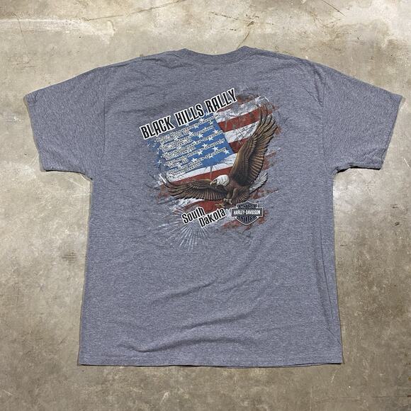 Harley-Davidson Sturgis 2018 Mount Rushmore Eagle Tee XL Gray Black Hills Rally - Picture 2 of 7